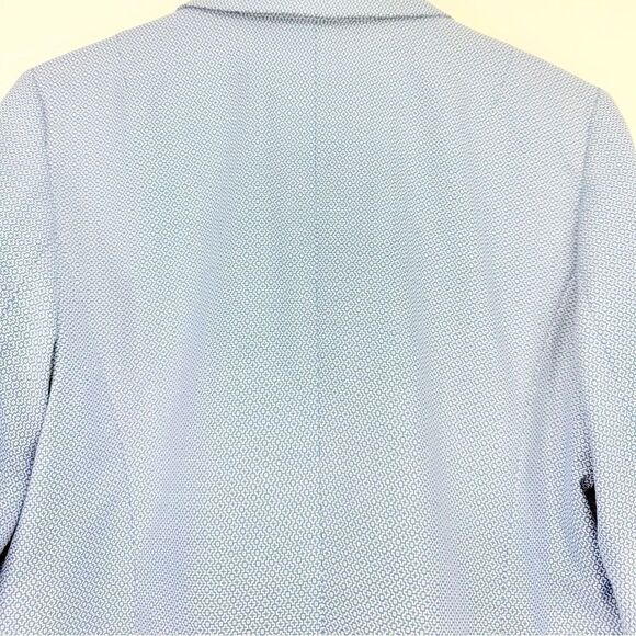 Talbots Blue White Micro Geometric Print 100% Cotton Button Nautical Blazer - Picture 11 of 16